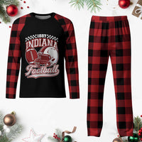 Indiana Pride Football Lover Plaid Pajama Set Retro IN for Sport Fans