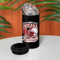 Indiana Pride Football Lover 4 in 1 Can Cooler Tumbler Retro IN for Sport Fans