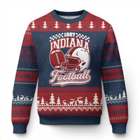 Indiana Pride Football Lover Ugly Christmas Sweater Retro IN for Sport Fans