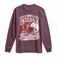 Indiana Pride Football Lover Long Sleeve Shirt Retro IN for Sport Fans