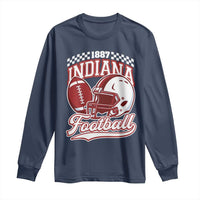 Indiana Pride Football Lover Long Sleeve Shirt Retro IN for Sport Fans
