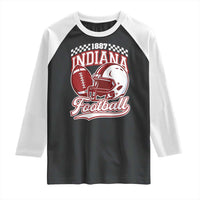 Indiana Pride Football Lover Raglan Shirt Retro IN for Sport Fans