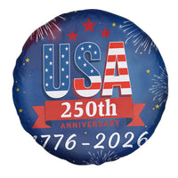 USA 250th Anniversary 1776 2026 Fireworks Spare Tire Cover Red White Blue 250 Years of Freedom Celebration