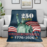 250 Years Semiquincentennial 1776 2026 Throw Blanket Statue of Liberty Patriotic Celebration
