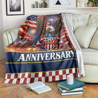 United States of America 250th Anniversary Throw Blanket USA 1776 2026 Patriotic Eagle Fireworks