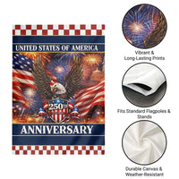 United States of America 250th Anniversary Garden Flag USA 1776 2026 Patriotic Eagle Fireworks