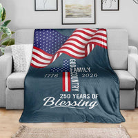 God Family Country USA 250th Anniversary Throw Blanket 250 Years of Blessing 1776 2026 Patriotic Faith and Freedom