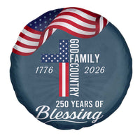 God Family Country USA 250th Anniversary Spare Tire Cover 250 Years of Blessing 1776 2026 Patriotic Faith and Freedom