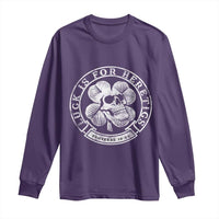 Lucky Is For Heretics Skull Shamrock Long Sleeve Shirt Proverbs 16:33 Christian St Patricks Day Statement