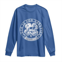 Lucky Is For Heretics Skull Shamrock Long Sleeve Shirt Proverbs 16:33 Christian St Patricks Day Statement