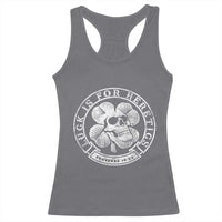 Lucky Is For Heretics Skull Shamrock Racerback Tank Top Proverbs 16:33 Christian St Patricks Day Statement