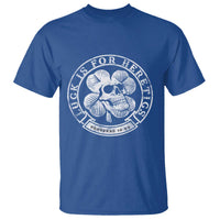 Lucky Is For Heretics Skull Shamrock T Shirt Proverbs 16:33 Christian St Patricks Day Statement