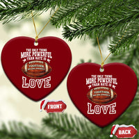 The Only Thing More Powerful Than Hate Is Love Football Patriotic Ceramic Ornament Together We Are America Unity Bunny Inspirational Quote