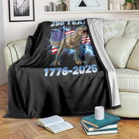 Funny Patriotic Dino Rex 250 Years 1776 2026 Throw Blanket Dinosaur USA Flag America 250th Anniversary Celebration