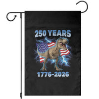 Funny Patriotic Dino Rex 250 Years 1776 2026 Garden Flag Dinosaur USA Flag America 250th Anniversary Celebration