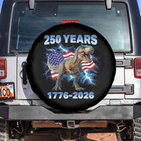 Funny Patriotic Dino Rex 250 Years 1776 2026 Spare Tire Cover Dinosaur USA Flag America 250th Anniversary Celebration