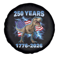 Funny Patriotic Dino Rex 250 Years 1776 2026 Spare Tire Cover Dinosaur USA Flag America 250th Anniversary Celebration