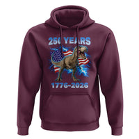 Funny Patriotic Dino Rex 250 Years 1776 2026 Hoodie Dinosaur USA Flag America 250th Anniversary Celebration