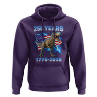 Funny Patriotic Dino Rex 250 Years 1776 2026 Hoodie Dinosaur USA Flag America 250th Anniversary Celebration