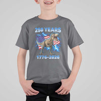 Funny Patriotic Dino Rex 250 Years 1776 2026 T Shirt For Kid Dinosaur USA Flag America 250th Anniversary Celebration