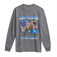 Funny Patriotic Dino Rex 250 Years 1776 2026 Long Sleeve Shirt Dinosaur USA Flag America 250th Anniversary Celebration