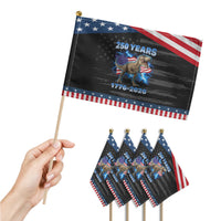 Funny Patriotic Dino Rex 250 Years 1776 2026 Patriotic Handheld Flag Dinosaur USA Flag America 250th Anniversary Celebration