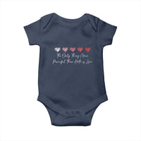The Only Thing More Powerful Than Hate Is Love Baby Onesie Red Hearts Elegant Bunny Inspirational Quote