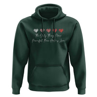 The Only Thing More Powerful Than Hate Is Love Hoodie Red Hearts Elegant Bunny Inspirational Quote