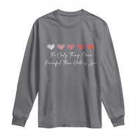 The Only Thing More Powerful Than Hate Is Love Long Sleeve Shirt Red Hearts Elegant Bunny Inspirational Quote