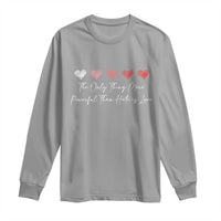The Only Thing More Powerful Than Hate Is Love Long Sleeve Shirt Red Hearts Elegant Bunny Inspirational Quote