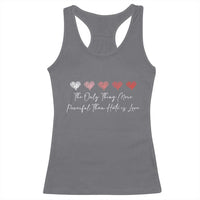 The Only Thing More Powerful Than Hate Is Love Racerback Tank Top Red Hearts Elegant Bunny Inspirational Quote