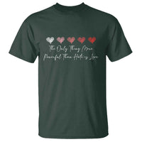 The Only Thing More Powerful Than Hate Is Love T Shirt Red Hearts Elegant Bunny Inspirational Quote