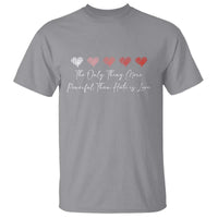 The Only Thing More Powerful Than Hate Is Love T Shirt Red Hearts Elegant Bunny Inspirational Quote