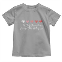 The Only Thing More Powerful Than Hate Is Love Toddler T Shirt Red Hearts Elegant Bunny Inspirational Quote
