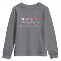 The Only Thing More Powerful Than Hate Is Love Youth Sweatshirt Red Hearts Elegant Bunny Inspirational Quote