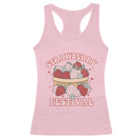 Strawberry Festival Racerback Tank Top Retro Strawberries Fruit Lover