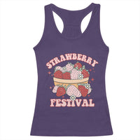 Strawberry Festival Racerback Tank Top Retro Strawberries Fruit Lover