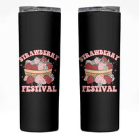 Strawberry Festival Skinny Tumbler Retro Strawberries Fruit Lover