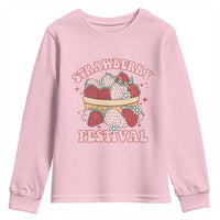Strawberry Festival Youth Sweatshirt Retro Strawberries Fruit Lover