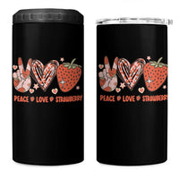 Strawberry Festival 4 in 1 Can Cooler Tumbler Peace Love Strawberry Cute Fruit Lover