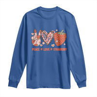 Strawberry Festival Long Sleeve Shirt Peace Love Strawberry Cute Fruit Lover