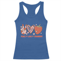 Strawberry Festival Racerback Tank Top Peace Love Strawberry Cute Fruit Lover
