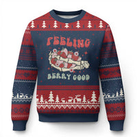 Strawberry Festival Ugly Christmas Sweater Feeling Berry Good Fruit Lover Skeleton Hand - Wonder Print Shop