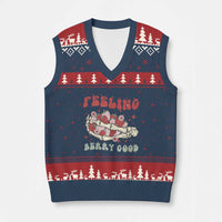 Strawberry Festival V-Neck Knit Sweater Vest Feeling Berry Good Fruit Lover Skeleton Hand - Wonder Print Shop