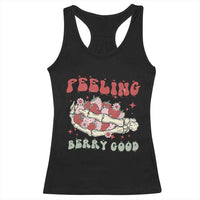 Strawberry Festival Racerback Tank Top Feeling Berry Good Fruit Lover Skeleton Hand