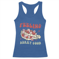 Strawberry Festival Racerback Tank Top Feeling Berry Good Fruit Lover Skeleton Hand