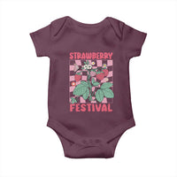 Strawberry Festival Baby Onesie Fruit Lover Botanical Retro Groovy