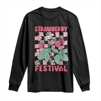 Strawberry Festival Long Sleeve Shirt Fruit Lover Botanical Retro Groovy
