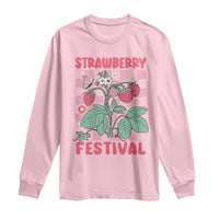 Strawberry Festival Long Sleeve Shirt Fruit Lover Botanical Retro Groovy