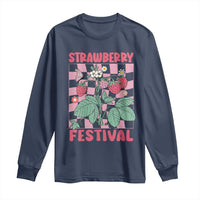 Strawberry Festival Long Sleeve Shirt Fruit Lover Botanical Retro Groovy